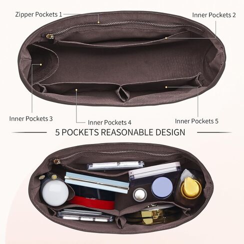 Dupont Paper Purse Organizer Inserts for brooklyn 34 Insert Keeps Tote Handbag（Brown） in Saudi Arabia