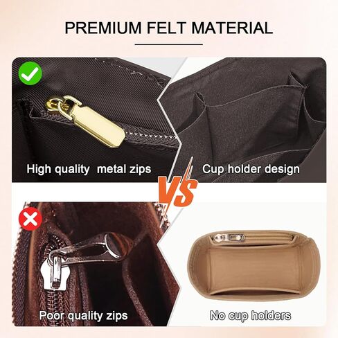 Dupont Paper Purse Organizer Inserts for brooklyn 34 Insert Keeps Tote Handbag（Brown） in Saudi Arabia