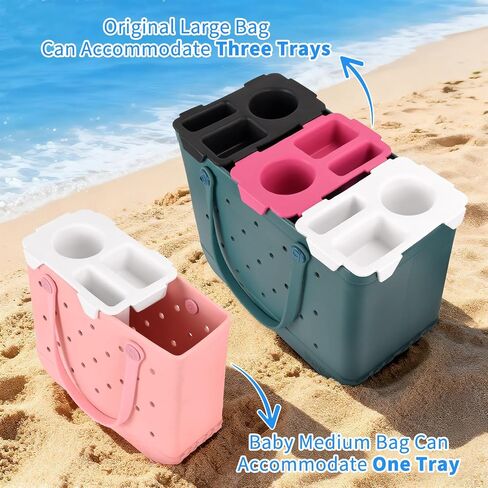 Topper Tray for Bogg Bag Accessories, Universal Beach Bag Cup Holder for Bogg Bag Large/Medium, Tote Bag Organizer (White) in Saudi Arabia