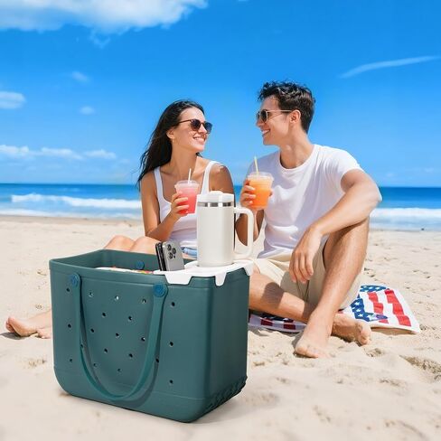 Topper Tray for Bogg Bag Accessories, Universal Beach Bag Cup Holder for Bogg Bag Large/Medium, Tote Bag Organizer (White) in Saudi Arabia