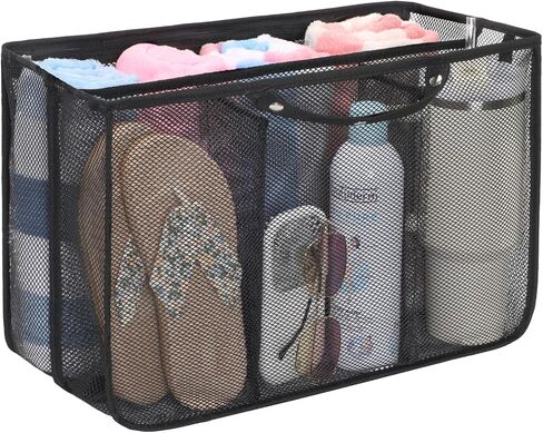 F-color Beach Bag Organizer Compatible with Bogg Bag Original Large, Bogg Bag Organizer Accessories Insert with 10 Pockets & Adjustable Handle, Lightweight Mesh Tote Liner Divider for Organizing,Grey in Kuwait