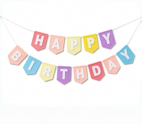 Felt Happy Birthday Banner DIY Set, Dusty Blue & Earth Tones Boho Birthday Decorations for Boys Men, Premium Thick Fabric Bunting for 1st Birthday, Baby Shower, Blue Theme Party Decor, Reusable in Saudi Arabia