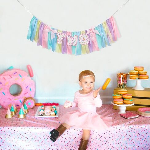 Donut 2 Years Old Birthday Banner - Sweet Two Birthday Party Decorations, Leaving A Wonderful Party Time in Kuwait