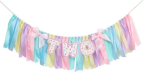 Donut 2 Years Old Birthday Banner - Sweet Two Birthday Party Decorations, Leaving A Wonderful Party Time in Kuwait