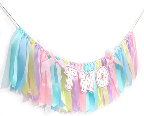 Donut 2 Years Old Birthday Banner - Sweet Two Birthday Party Decorations, Leaving A Wonderful Party Time in Kuwait