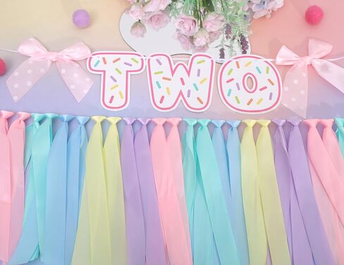 Donut 2 Years Old Birthday Banner - Sweet Two Birthday Party Decorations, Leaving A Wonderful Party Time in Kuwait