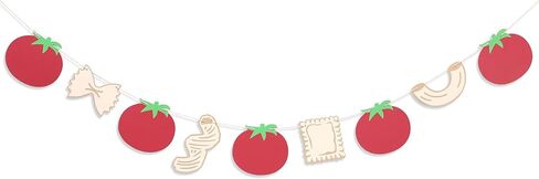 Italian Noodle Tomato Banner - Pasta Theme Party Decorations, That’S Amore Banner, Bambino Bambina Party Decor Decorations, For Birthday Baby Shower Bachelorette Party Supplies in Kuwait