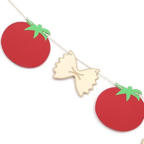 Italian Noodle Tomato Banner - Pasta Theme Party Decorations, That’S Amore Banner, Bambino Bambina Party Decor Decorations, For Birthday Baby Shower Bachelorette Party Supplies in Kuwait