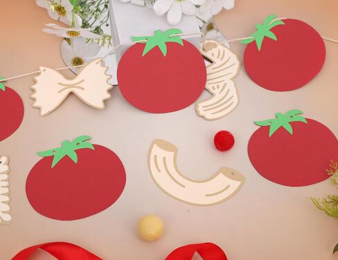 Italian Noodle Tomato Banner - Pasta Theme Party Decorations, That’S Amore Banner, Bambino Bambina Party Decor Decorations, For Birthday Baby Shower Bachelorette Party Supplies in Kuwait
