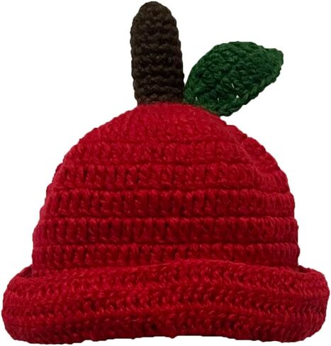 Crochet Apple Beanies Knits Hat Handmade Cute Women Lady Cosplay Cap in Saudi Arabia