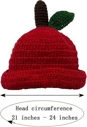 Crochet Apple Beanies Knits Hat Handmade Cute Women Lady Cosplay Cap in Saudi Arabia