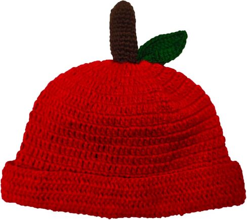 Crochet Apple Beanies Knits Hat Handmade Cute Women Lady Cosplay Cap in Saudi Arabia