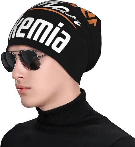 DIMAZ Leukemia Awareness Knit Beanie Hat Unisex Skull Cap Knitted Skull Beanies Warm Caps Black in Kuwait
