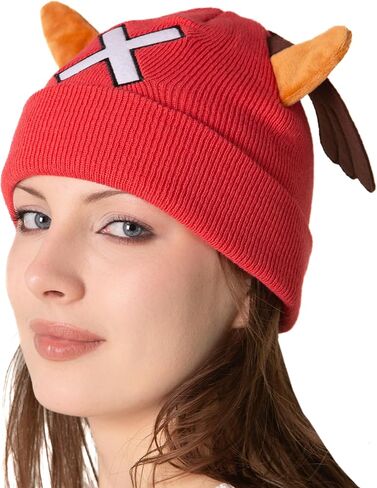 Red with White X Beanie Costume Hat for Womens Mens Teens Adult Women Men Cool Hats Cosplay Halloween in Kuwait