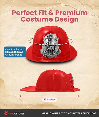 Nicky Bigs Novelties Firefighter Hat, Firefighter Helmet, Fireman Hat, Fire Fighter Gear, Fire Fighter Costume Accessories in Kuwait