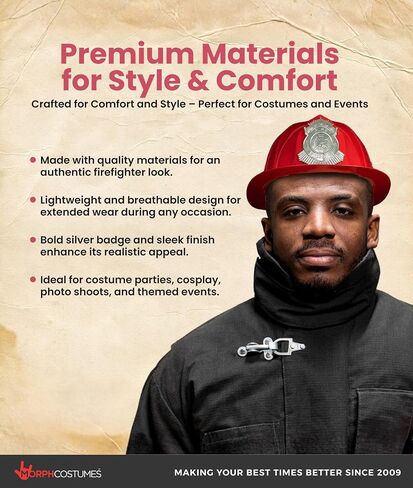 Nicky Bigs Novelties Firefighter Hat, Firefighter Helmet, Fireman Hat, Fire Fighter Gear, Fire Fighter Costume Accessories in Kuwait