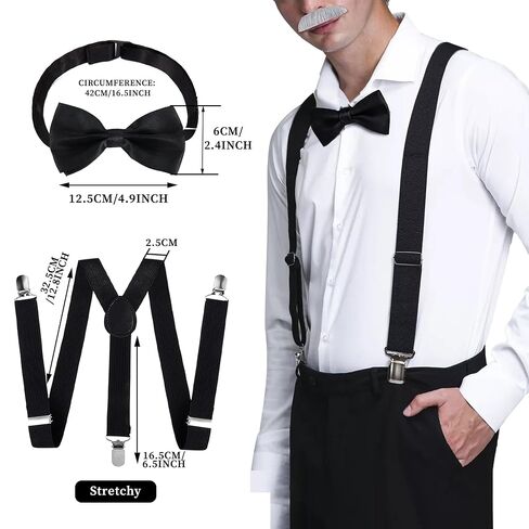 Old Man Costume Grandpa Accessories Old Men Hat Wig Outfit for Men with Eyebrows Beard Bow Tie Suspender Glasses and Cane in Saudi Arabia