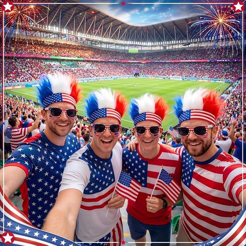 Chicingyou 24 Pcs 4th of July Hair Accessories American Flag Headbands and Patriotic Sunglasses Bulk 4th of July Wig Hats Red White and Blue Headbands Independence Day Party Costume in Kuwait