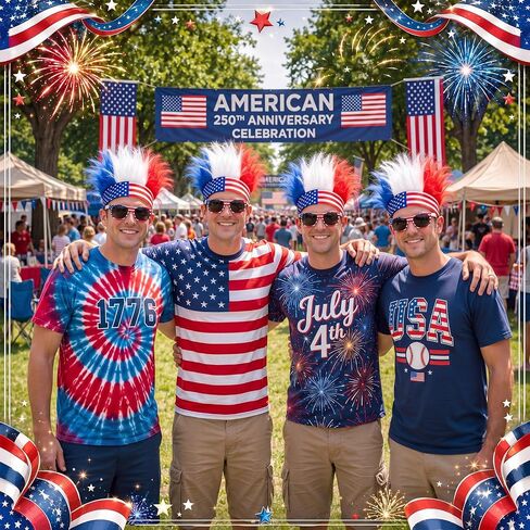 Chicingyou 24 Pcs 4th of July Hair Accessories American Flag Headbands and Patriotic Sunglasses Bulk 4th of July Wig Hats Red White and Blue Headbands Independence Day Party Costume in Kuwait