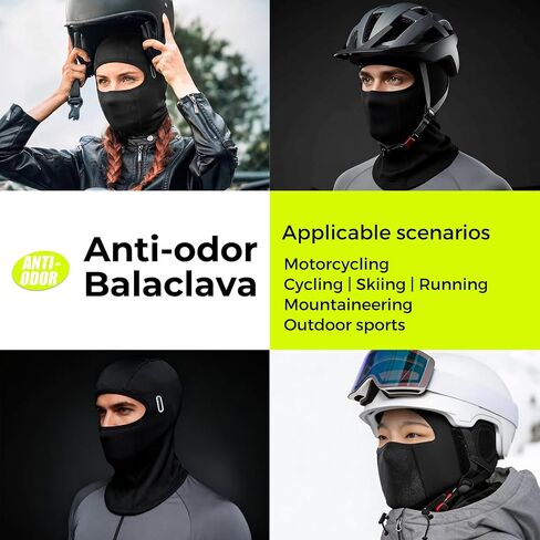 MOON Breathable Balaclava Face Mask for Men Women, UV Sun Protection Anti Odor Cooling Ski Mask with Glasses Holes for Outdoor Sports & Work Black in Saudi Arabia