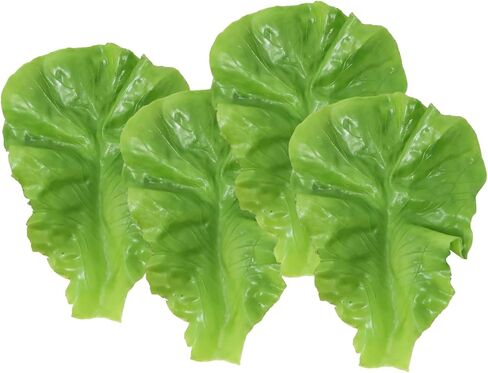 4PCS Artificial Lettuce Leaves Realistic Faux Lettuces Simulation Vegetable Model Props for Home Decoration Display Cabinet Party Pub Photography Festival Decoration in Kuwait
