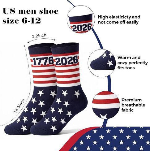 GOAUS 250th Anniversary Socks and Tumbler 20 oz Set, American Merchandise 250 Years USA 4th July Gifts in Saudi Arabia