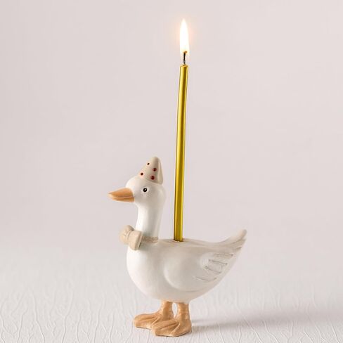 Mumufy Silly Goose Cake Candle Holders with Birthday Candle One Birthday Party Supplies Mini Cute Cake Topper Stand Candlestick for Kids Baby Shower Party Celebration, 3.15 Inch(Goose,Pink) in Kuwait
