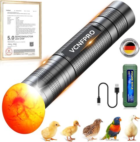 3.0 Upgraded Egg Candler Light【Semiconductor Led Chip】【S-Certified Titanium Materials】3-IN-1 Egg Candler Lamp for Chicken Eggs Typy Strong Waterproof Durable Ultra Battery Life No Harm to Eggs in Saudi Arabia