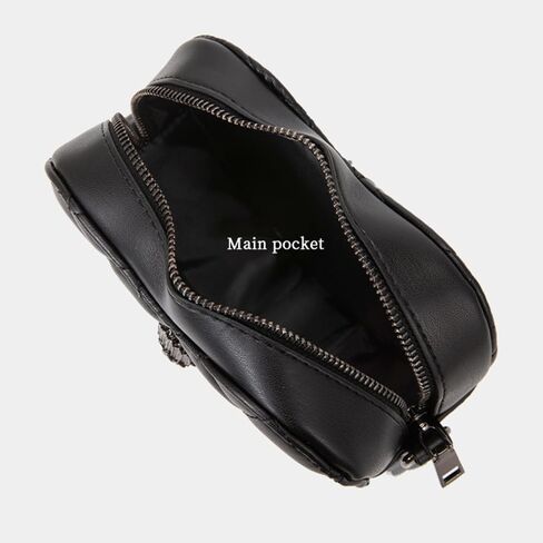 Rejolly Quilted Heart Shaped Purse for Women Crossbody Bag PU Leather Shoulder Bag Cute Diamond Clutch Purse with Chain Strap Black in Saudi Arabia