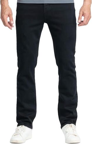 Men's Straight Leg Regular Fit Stretch Jeans — 12.2oz Heavyweight Denim, Hand-Sanded Vintage Wash in Kuwait
