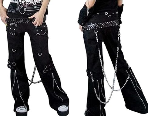 New Men Black Jeans Gothic Bondage Pant Rock Hard Trouser Heavy Weight Pant/Pants in Kuwait