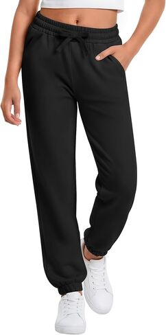 Yooo's Vivi Girls Jogger Pants Athletic High Waisted Elastic Waist Sweatpants for Running Yoga Casual Kids 5-14 Years in Kuwait