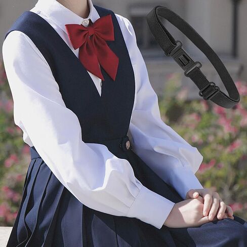 10PCS Black Adjustable Bow Tie Extenders Elastic Bow Tie Straps with Plastic Buckle Pre-Tied Bowknot Lengthener Bands for Women Men in Kuwait