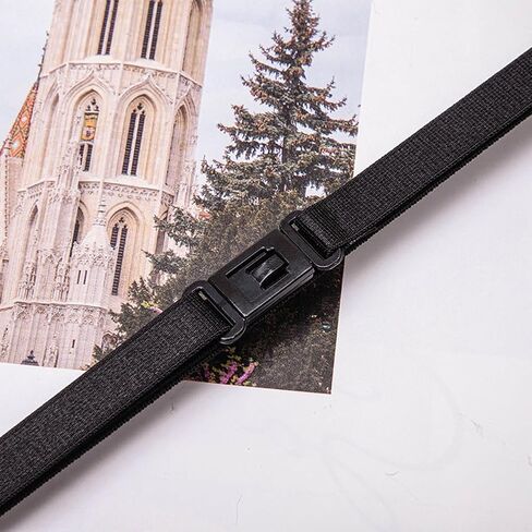 10PCS Black Adjustable Bow Tie Extenders Elastic Bow Tie Straps with Plastic Buckle Pre-Tied Bowknot Lengthener Bands for Women Men in Kuwait