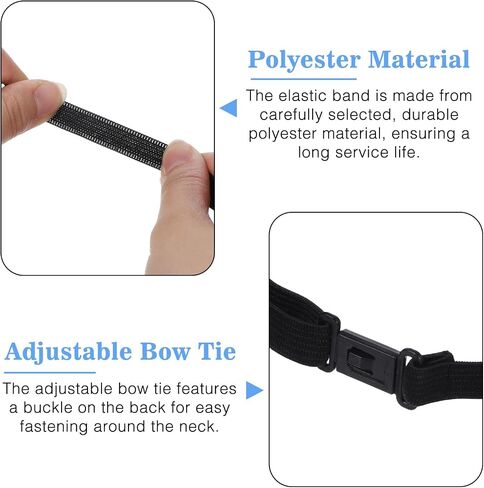 10 Pcs Bow Ties Straps Replacement Adjustable Extension Strap Belts Elastic with Clips Bow Tie Holder for Solid Pretied Uniform Ribbon Bows Ties in Kuwait