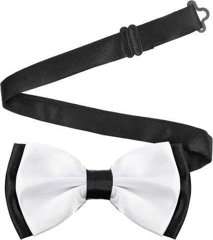 Bow Ties for Men Pre Tied Mens Bow Tie Tuxedo Bowtie for Men Quality Adjustable Bowties Black and White Bows Tie for Party Casual Wedding in Saudi Arabia
