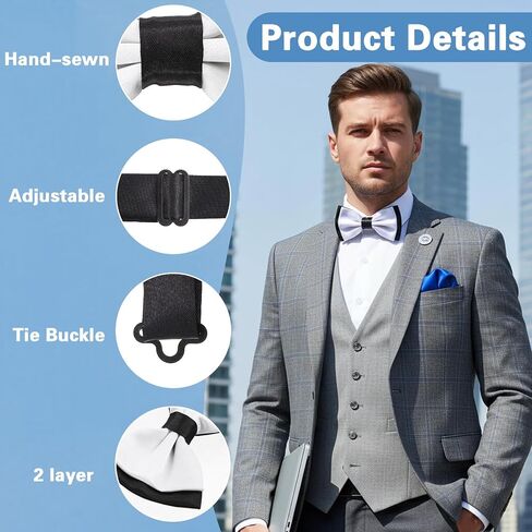 Bow Ties for Men Pre Tied Mens Bow Tie Tuxedo Bowtie for Men Quality Adjustable Bowties Black and White Bows Tie for Party Casual Wedding in Saudi Arabia