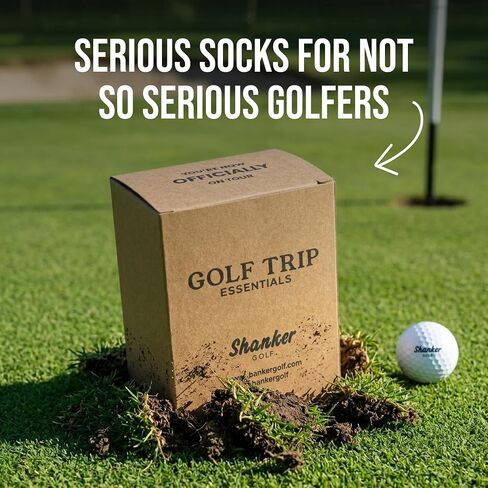Shanker Golf Socks - Golf Trip Essentials White Socks – 3 Pack, Size 8-13 - Funny White Socks for Men – Perfect Golf Accessories – Funny Golf Gift - Dad, Husband, Boyfriend, Fathers Day in Kuwait