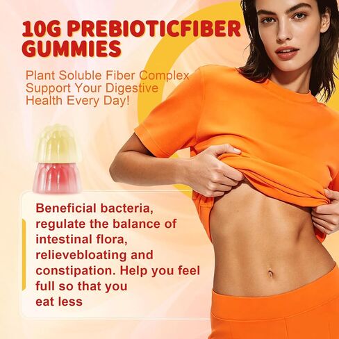 10g Fiber Gummies for Adults, Sugar Free Fiber Supplement for Digestive Health & Regularity, Probiotics, Organic Super Greens & Digestive Enzymes, Vegan, Gelatin Free, 120 Count in Saudi Arabia