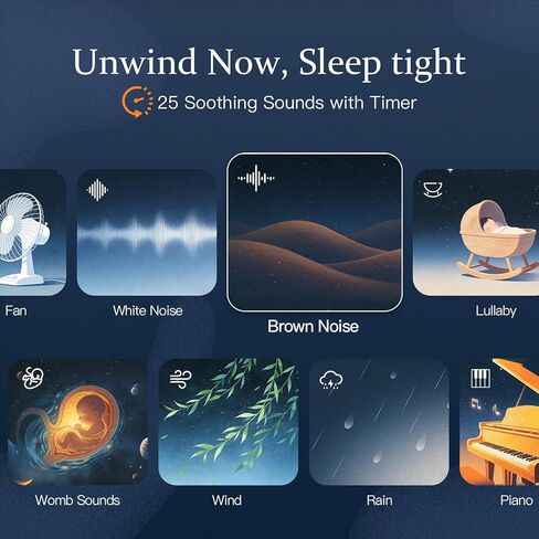 ANJANK App Smart Sunrise Alarm Clock Sound Machine with Wake up Light, Dimmable Clock & Night Light, Up to 15 Alarms, White Noise Machine with 25 Soothing Sounds for Bedroom, Gift for Kids Adults in Kuwait