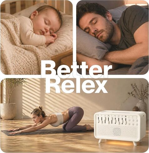 White Noise Machine with 8 Mixable Nature Sounds, Flame Light & Aroma Diffuser – Desktop Sound Machine for Sleep, Office, Yoga & Meditation, with Timer, Bluetooth & USB Power in Kuwait
