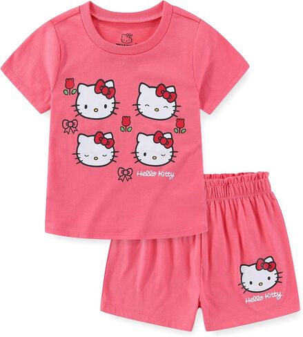Hello Kitty Sanrio Girls Short Sleeve T-Shirt and Short Set for Big Kids in Kuwait