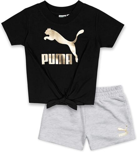 PUMA Girls' 2pc Jersey SS Tee & French Terry Short Set in Kuwait