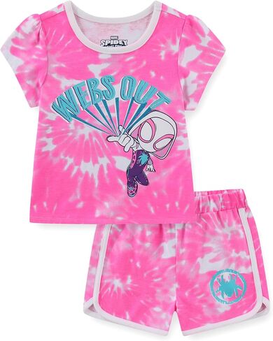 Marvel Spider-Gwen Ghost Spider Girls Short Sleeve T-Shirt and Shorts Set for Toddler to Big Kids in Kuwait