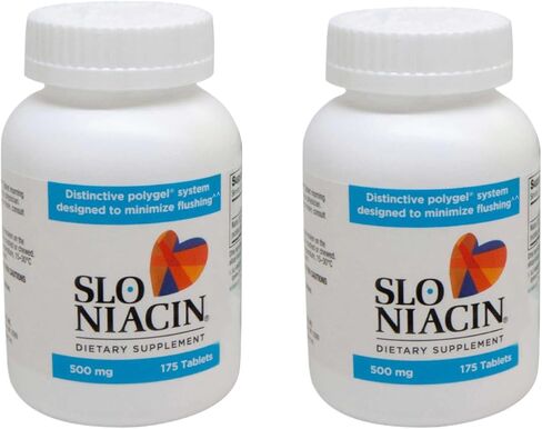 Slo's Niacin 500 mg Tablets, 175 Count (2-Pack) B-Vitamin Support for Metabolism & Energy Production in Kuwait