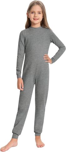 Kids Adaptive Back-Zip Jumpsuit Special Needs Long Sleeve Clothing | Full-coverage autism onesie with anti-strip back zipper, dual-button flap, sensory-friendly details, size 3-16 in Saudi Arabia