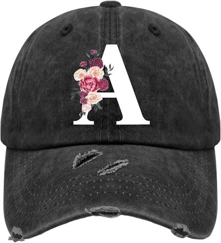 Classic Alphabetes A-Z Cute Letter Caps Cute Baseball Hat Hats for Womens Washed Distressed Baseball in Kuwait