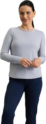 IBKUL Athleisure Wear Sun Protective UPF 50+ Icefil Cooling-Long Sleeve Crew Neck with Mesh in Kuwait