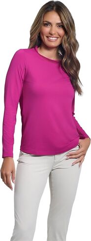 IBKUL Athleisure Wear Sun Protective UPF 50+ Icefil Cooling-Long Sleeve Crew Neck with Mesh in Kuwait