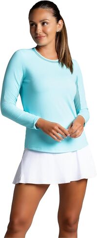 IBKUL Athleisure Wear Sun Protective UPF 50+ Icefil Cooling-Long Sleeve Crew Neck with Mesh in Kuwait